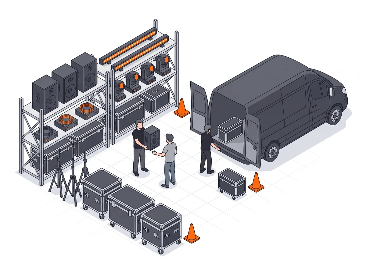 Illustration: Transporter mit Flightcases